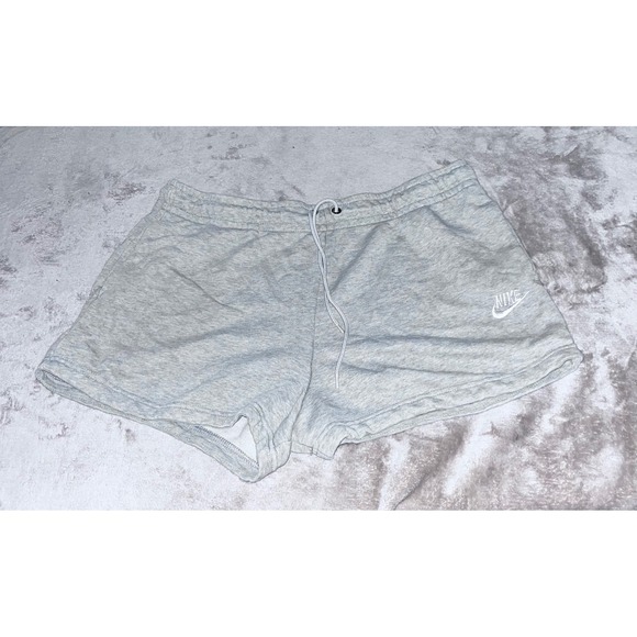 Nike Pants - Nike Sportswear Essential Womens Grey French Terry Drawstring Shorts Size Large